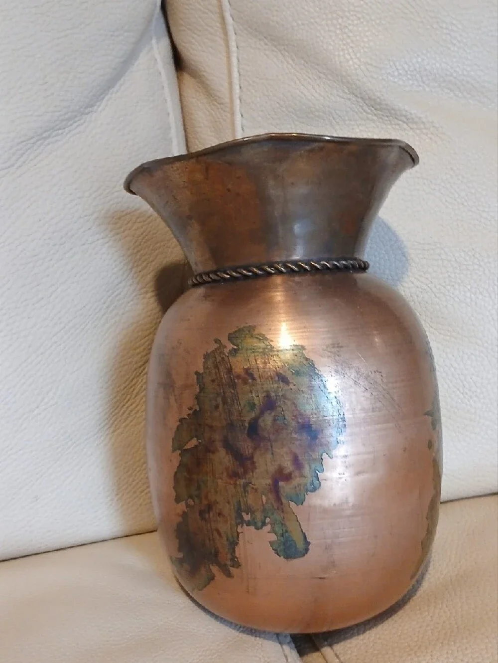 Brass Decorative Vase with Rope Tassel Detail